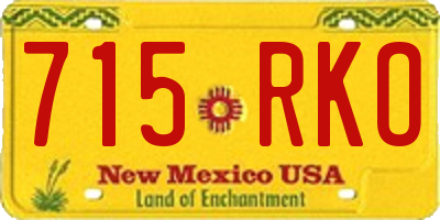 NM license plate 715RKO