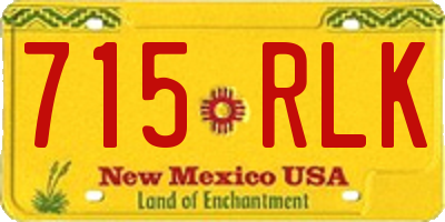 NM license plate 715RLK
