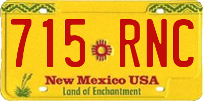 NM license plate 715RNC