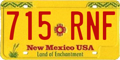 NM license plate 715RNF