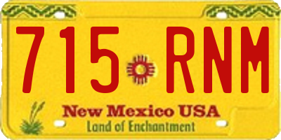 NM license plate 715RNM