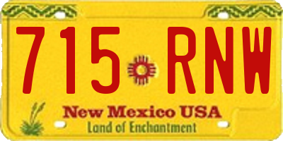 NM license plate 715RNW