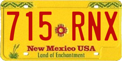 NM license plate 715RNX