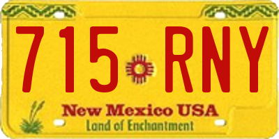 NM license plate 715RNY