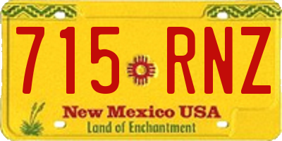 NM license plate 715RNZ