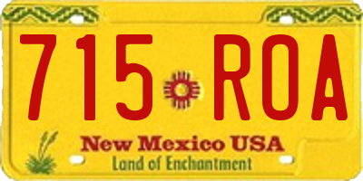 NM license plate 715ROA
