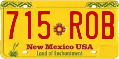 NM license plate 715ROB