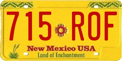 NM license plate 715ROF