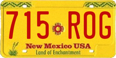 NM license plate 715ROG