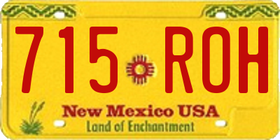 NM license plate 715ROH