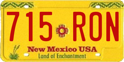 NM license plate 715RON