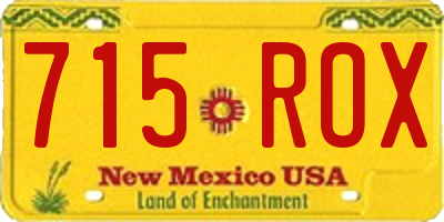 NM license plate 715ROX
