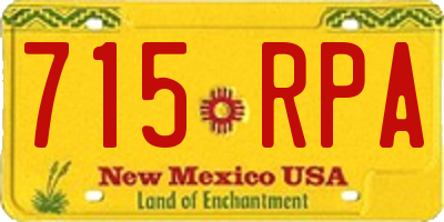 NM license plate 715RPA