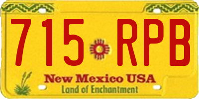 NM license plate 715RPB