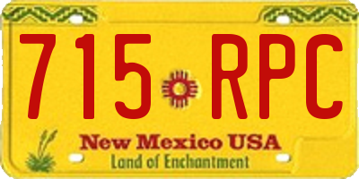 NM license plate 715RPC