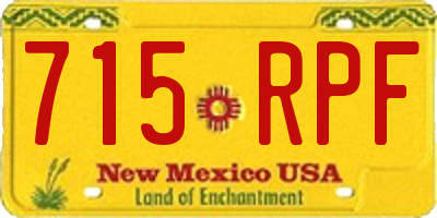 NM license plate 715RPF