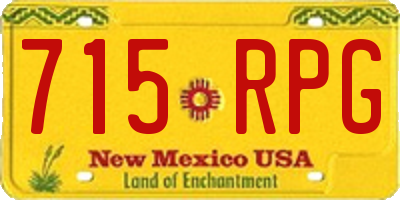 NM license plate 715RPG