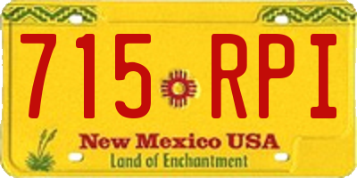 NM license plate 715RPI