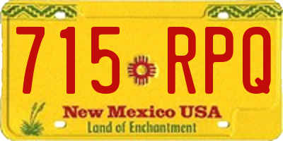 NM license plate 715RPQ