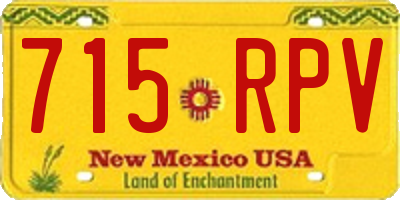 NM license plate 715RPV