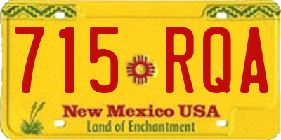 NM license plate 715RQA