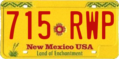 NM license plate 715RWP