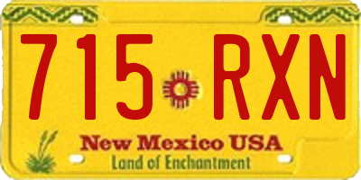 NM license plate 715RXN