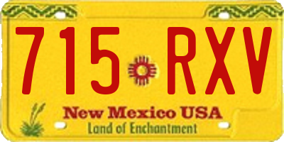 NM license plate 715RXV