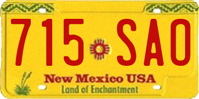 NM license plate 715SAO