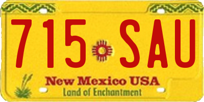 NM license plate 715SAU
