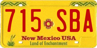 NM license plate 715SBA