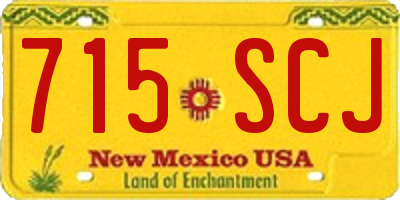 NM license plate 715SCJ