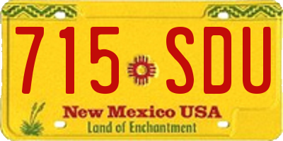 NM license plate 715SDU