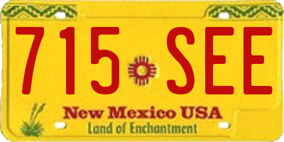 NM license plate 715SEE
