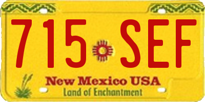 NM license plate 715SEF