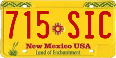 NM license plate 715SIC