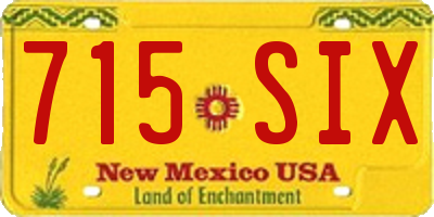 NM license plate 715SIX