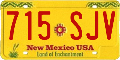 NM license plate 715SJV