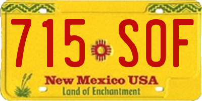 NM license plate 715SOF