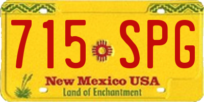 NM license plate 715SPG