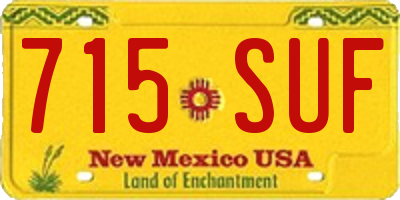 NM license plate 715SUF