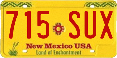 NM license plate 715SUX