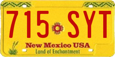 NM license plate 715SYT