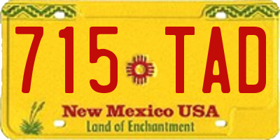 NM license plate 715TAD
