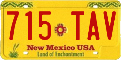 NM license plate 715TAV