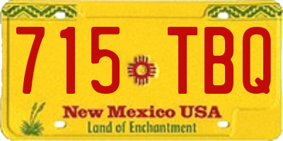 NM license plate 715TBQ
