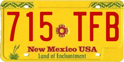 NM license plate 715TFB