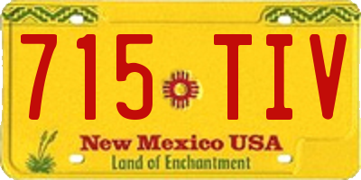 NM license plate 715TIV