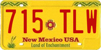 NM license plate 715TLW