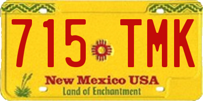 NM license plate 715TMK